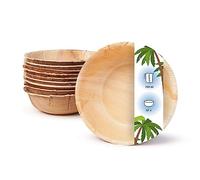 onlyleaf Palmware - Ciotole da Tavola monouso rispettose dell'ambiente di foglie di palma I 50 pezzi Ciotola di foglie di palma rotonda 750ml I Ciotola di insalata - Ciotola di zuppa