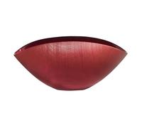 Onlylux Coppa Burano in Vetro Centrifugato Decorato a Mano - Centrotavola Decorativo 28 x 9,5 cm - Coppa in Vetro Artigianale per Arredo Casa - Bright Red