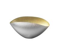 Onlylux Coppa Burano in Vetro Centrifugato Decorato a Mano - Centrotavola Decorativo 28 x 9,5 cm - Coppa in Vetro Artigianale per Arredo Casa - Grigio Nebbia-Limone