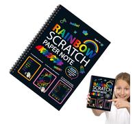 Onlynery Scratch Rainbow Art per Bambini, Scratch Notes Art per Bambini | Set Artistico con Carta da grattare Arcobaleno | Carta da grattare Bambini Artigianato Artistico Note da grattare Set di