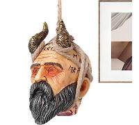 Onlynery Statua della Testa della Mitologia in Resina | Figura Umana realistica con Corna | Ciondolo Decorativo da Parete per casa, Hotel, Prato, Giardino, Tana, Bar, Giardino, Prato