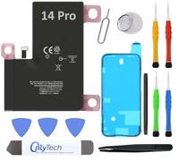 OnlyTech - Batteria di ricambio Premium per iPhone 14 Pro - 3200 mAh, qualità identica - Kit 12 Strumenti Professionali e adesivo schermo Incluso