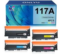 ONLYU 4-Pack Cartuccia 117A Toner Compatibile per HP 117A Color Laser 150nw MFP 179fnw 178nw 178nwg 179fwg 150a W2070A W2071A W2072A W2073A (Nero Ciano Giallo Magenta)