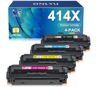 ONLYU Compatible Toner Cartridge Replacement for HP 414X 414A for Color Laserjet Pro MFP M479fdw M479fdn M479dw Pro M454dw M454dn M455dn MFP M480f M479 M454 W2020X W2020A Printer Ink (BCMY, 4-Pack)