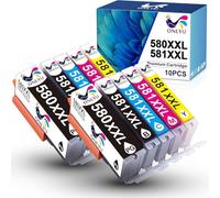 ONLYU PGI-580XXL CLI-581XXL Cartucce di inchiostro compatibili per Canon per PIXMA TS6150 TS6151 TS6250 TS6251 TS8150 TS8151 TS8250 TS8251 TS8252 TS8350 TS9150 TR7550 TS705 TR8550 TS9550 (10 PACK)