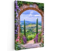 OnlyWow© Canvas per Esterno 100x150 cm Giardino Poster da Parete Decorazioni Accessori Decorazione Muro Murali Posters Moderne Wall Vista - Toscana - Paesaggio - Gateway