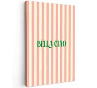 OnlyWow© Canvas per Esterno 40x60 cm Giardino Poster da Parete Decorazioni Accessori Decorazione Muro Murali Posters Moderne Wall Rosa Tenue - Verde - A Righe - Bella Ciao