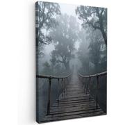 OnlyWow© Canvas per Esterno 60x90 cm Giardino Poster da Parete Decorazioni Accessori Decorazione Muro Murali Posters Moderne WallPonte - Giungla - Nebbia -
