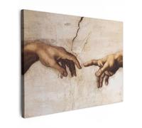 OnlyWow© Canvas per Esterno 70x50 cm Giardino Poster da Parete Decorazioni Accessori Decorazione Muro Murali Posters Moderne Wall Adamo - Michelangelo - Pittura - Creazione di Adamo
