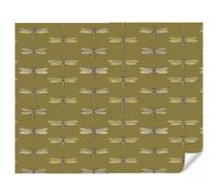 OnlyWow© Carta Da Parati Tessuto Non Tessuto 300x260 cm Wallpaper Per Camera Letto Cucina Soggiorno Moderna Muro For Bedroom Wall Paper Libellule - Motivo - Verde