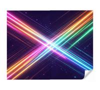 OnlyWow© Carta Da Parati Tessuto Non Tessuto 350x280 cm Wallpaper Per Camera Letto Dei Bambini Neonato Muro For Bedroom Sala Giochi Croci - Calunnia - Neon
