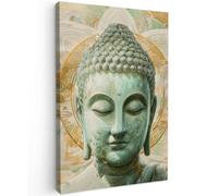 OnlyWow© Poster da Esterno 100x150 cm Giardino Canvas Balcone Parete Terrazzo Decorazione Murali Quadretti Accessori Telo Buddha - Fiore - Arte Moderna - Spiritualità