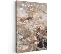 OnlyWow© Poster da Esterno 100x150 cm Giardino Decor Design Moderno Dipingere Tele Balcone Terrazzo Decorazione Muro Murali Mandorlo in Fiore - Arte - Van Gogh - Beige - Astratto