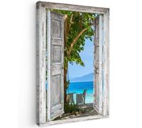 OnlyWow© Poster da Esterno 100x150 cm Giardino Decor Design Moderno Dipingere Tele Balcone Terrazzo Decorazione Muro Murali Spiaggia - Tropicale - Mare - Vista