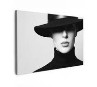 OnlyWow© Poster da Esterno 120x80 cm Giardino Canvas Balcone Parete Terrazzo Decorazione Murali Quadretti Accessori Telo Donna - Ombra - Misterioso