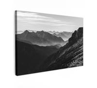 OnlyWow© Poster da Esterno 120x80 cm Giardino Decor Design Moderno Dipingere Tele Balcone Terrazzo Decorazione Muro Murali Montagne - Natura - Nebbia