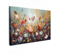 OnlyWow© Poster da Esterno 120x80 cm Giardino Decor Design Moderno Dipingere Tele Balcone Terrazzo Decorazione Muro Murali Fiori - Arte - Natura - Pittura a Olio