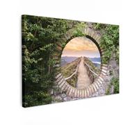 OnlyWow© Poster da Esterno 150x100 cm Giardino Decor Design Moderno Dipingere Tele Balcone Terrazzo Decorazione Muro Murali Ponte - Mare - Vista - Estate