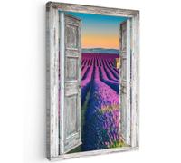 OnlyWow© Poster da Esterno 40x60 cm Giardino Decor Design Moderno Dipingere Tele Balcone Terrazzo Decorazione Muro Murali Lavanda - Estate - Vista - Fiori