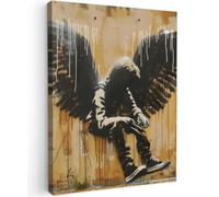 OnlyWow© Poster da Esterno 50x70 cm Giardino Decor Design Moderno Dipingere Tele Balcone Terrazzo Decorazione Muro Murali Graffiti - Arte - Ali - Street Art - Banksy