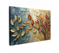 OnlyWow© Poster da Esterno 60x40 cm Giardino Decor Design Moderno Dipingere Tele Balcone Terrazzo Decorazione Muro Murali Arte - Foglie - Marrone - Moderno - Natura