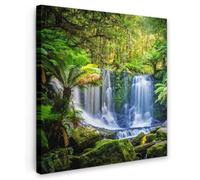 OnlyWow© Poster da Esterno 60x60 cm Giardino Canvas Balcone Parete Terrazzo Decorazione Murali Quadretti Accessori Telo Giungla - Cascata - Australia - Piante - Natura