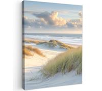 OnlyWow© Poster da Esterno 60x80 cm Giardino Decor Design Moderno Dipingere Tele Balcone Terrazzo Decorazione Muro Murali Spiaggia - Dune - Altopiano - Mare di Wadden