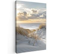 OnlyWow© Poster da Esterno 60x90 cm Giardino Decor Design Moderno Dipingere Tele Balcone Terrazzo Decorazione Muro Murali Tramonto - Dune - Piante - Natura - Spiaggia