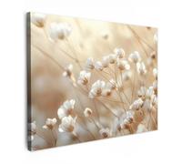 OnlyWow© Poster da Esterno 70x50 cm Giardino Decor Design Moderno Dipingere Tele Balcone Terrazzo Decorazione Muro Murali Selvaggio - Fiori - Bianco