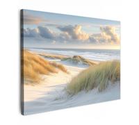 OnlyWow© Poster da Esterno 70x50 cm Giardino Decor Design Moderno Dipingere Tele Balcone Terrazzo Decorazione Muro Murali Spiaggia - Dune - Altopiano - Mare di Wadden
