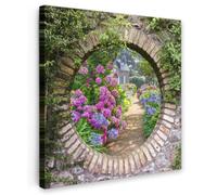 OnlyWow© Poster da Esterno 90x90 cm Giardino Decor Design Moderno Dipingere Tele Balcone Terrazzo Decorazione Muro Murali Trasparente - Fiori - Ortensia - Estate