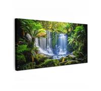 OnlyWow© Poster da Esterno Giardino Canvas Balcone Parete Terrazzo | 200x100 cm - Decorazione Murali Quadretti Accessori Telo Giungla - Cascata - Australia - Piante - Natura