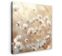 OnlyWow© Poster da Esterno Giardino Decor Design Moderno Dipingere Tele | 100x100 cm - Balcone Terrazzo Decorazione Muro Murali Selvaggio - Fiori - Bianco