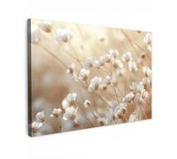 OnlyWow© Poster da Esterno Giardino Decor Design Moderno Dipingere Tele | 120x80 cm - Balcone Terrazzo Decorazione Muro Murali Selvaggio - Fiori - Bianco