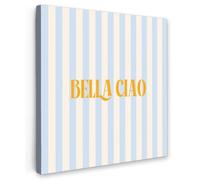 OnlyWow© Quadro da Giardino 100x100 cm Foto Stampe Quadretti Grandi Dimensioni Balcone Telo Terrazzo Pareti Dipinti Murali Arancione - Blu - A Strisce - Bella Ciao