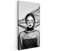 OnlyWow© Quadro da Giardino 100x200 cm Foto Stampe Quadretti Grandi Dimensioni Balcone Telo Terrazzo Pareti Dipinti MuraliDonna - Velo - Ritratto - Elegante