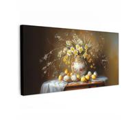 OnlyWow© Quadro da Giardino 200x100 cm Decoration Murale Balcone Terrazzo Decori Telo Decorativo Stampa Grande Bellissimi Home Decoro Uova di Pasqua - Natura Morta - Vaso