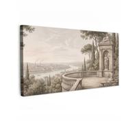 OnlyWow© Quadro da Giardino 200x100 cm Decoration Murale Balcone Terrazzo Decori Telo Decorativo Stampa Grande Bellissimi Home DecoroTerrazza - Città - Vista - Fiume