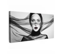 OnlyWow© Quadro da Giardino 200x100 cm Foto Stampe Quadretti Grandi Dimensioni Balcone Telo Terrazzo Pareti Dipinti MuraliDonna - Velo - Ritratto - Elegante