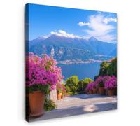 OnlyWow© Quadro da Giardino 50x50 cm Decoration Murale Balcone Terrazzo Decori Telo Decorativo Stampa Grande Bellissimi Home Decoro Lago di Como - Italia - Paesaggio