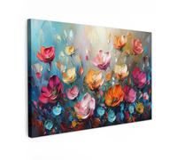 OnlyWow© Quadro da Giardino 60x40 cm Decoration Murale Balcone Terrazzo Decori Telo Decorativo Stampa Grande Bellissimi Home Decoro Papaveri - Fiori - Arte - Botanica