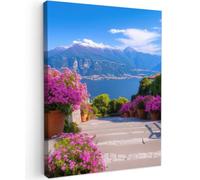 OnlyWow© Quadro da Giardino 70x100 cm Decoration Murale Balcone Terrazzo Decori Telo Decorativo Stampa Grande Bellissimi Home Decoro Lago di Como - Italia - Paesaggio