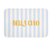OnlyWow© Tappeti Bagno Rettangolare 90x60 cm Tappetino Doccia Assorbente Bath Mat Decorazioni Memory Foam Tappeto Lavabile Moderni Arancione - Blu - A strisce - Bella ciao