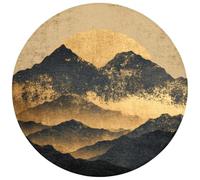 OnlyWow© Tappetini Bagno 70x70 cm Tappeto Scendi Doccia Bathmat Tappeti Wc Antiscivolo Moderni Decorazioni Memory Foam Lavabile Montagne d'oro al chiaro di luna