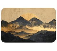 OnlyWow© Tappetini Bagno 80x50 cm Tappeto Scendi Doccia Bathmat Tappeti Wc Antiscivolo Moderni Decorazioni Memory Foam Lavabile Montagne d'oro al chiaro di luna