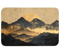 OnlyWow© Tappetini Bagno 90x60 cm Tappeto Scendi Doccia Bathmat Tappeti Wc Antiscivolo Moderni Decorazioni Memory Foam Lavabile Montagne d'oro al chiaro di luna