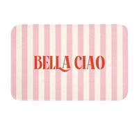 OnlyWow© Tappetini Bagno Rettangolare 60x40 cm Tappeto Scendi Doccia Bathmat Tappeti Antiscivolo Moderni Decorazioni Memory Foam Lavabile Rosa tenue - Rosso - A righe - Bella Ciao