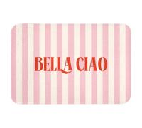 OnlyWow© Tappetini Bagno Rettangolare 90x60 cm Tappeto Scendi Doccia Bathmat Tappeti Antiscivolo Moderni Decorazioni Memory Foam Lavabile Rosa tenue - Rosso - A righe - Bella Ciao