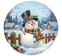 OnlyWow© Tappetino Bagno 70x70 cm Tappeto Doccia Bath Mat Antiscivolo Moderni Decorazioni Memory Foam Lavabile Tappeti Wc Pupazzo di neve - Villaggio invernale - Colorato