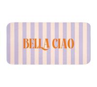 OnlyWow© Tappetino Doccia Rettangolare 120x60 cm Accessori Per Bagno Tappeto Memory Foam Bathmat Bathroom Mat Assorbente Lavabile Moderni Lilla - Arancione - A righe - Bella Ciao